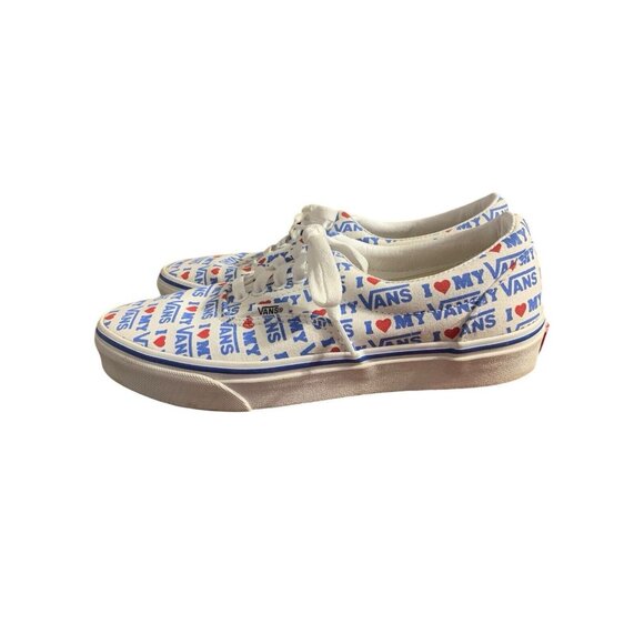 VANS Lace Up Skateboard I Heart My Vans Red White & Blue Unisex Size M-7/W-8.5 - Picture 4 of 7